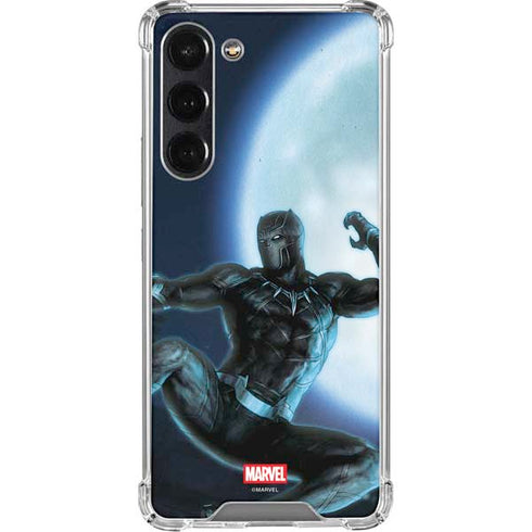 Marvel Black Panther Jumping Through Air Galaxy S24 FE Clear Case